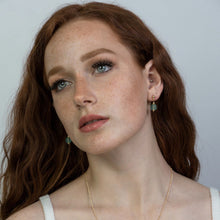 Load image into Gallery viewer, Recycled Glass Aquamarine Zodiac Birthstone Earrings (March) (Silver or Gold)