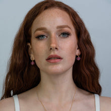 Load image into Gallery viewer, Recycled Glass Pink Tourmaline Zodiac Birthstone Earrings (October)