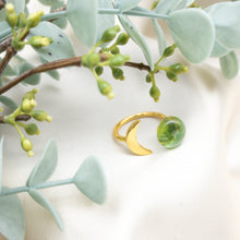 Load image into Gallery viewer, Recycled Glass Moon Ring - Light Green