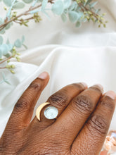 Load image into Gallery viewer, Recycled Glass Moon Ring - Crystal