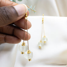 Load image into Gallery viewer, Recycled Glass Double drop earring - Diamond