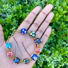 Load image into Gallery viewer, Recycled Glass Round Hand Painted Bracelet