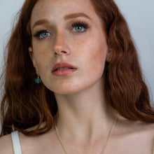 Load image into Gallery viewer, Recycled Glass Turquoise Zodiac Birthstone Earrings (December)