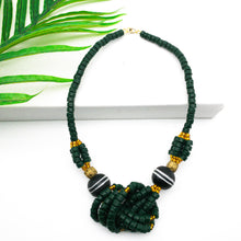 Load image into Gallery viewer, Recycled Glass 'Knot Your Average' necklace - Green