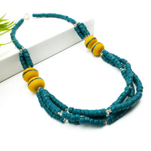 Load image into Gallery viewer, Recycled Glass 'Knot Your Average' necklace - Teal