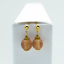 Load image into Gallery viewer, Recycled Glass Rose Garnet Zodiac Birthstone Earrings (January) (Silver or Gold)