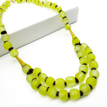 Load image into Gallery viewer, Recycled Glass Medium 'Rise and Shine' necklace - Lime Green