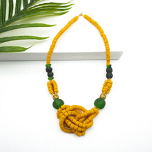 Load image into Gallery viewer, Recycled Glass 'Knot Your Average' necklace - Yellow