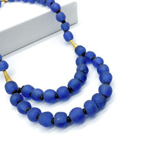 Load image into Gallery viewer, Recycled Glass Medium 'Rise and Shine' necklace - Cobalt