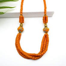 Load image into Gallery viewer, Recycled Glass 'Knot Your Average' necklace - Orange