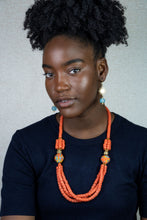 Load image into Gallery viewer, Recycled Glass 'Knot Your Average' necklace - Orange