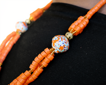 Load image into Gallery viewer, Recycled Glass 'Knot Your Average' necklace - Orange