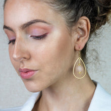 Load image into Gallery viewer, Recycled Glass Teardrop earring - Blush Pink (Silver or Gold)