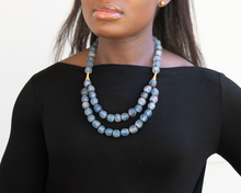 Load image into Gallery viewer, Recycled Glass Medium 'Rise and Shine' necklace - Sky Blue