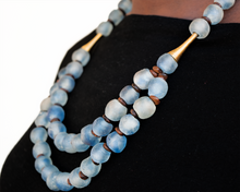 Load image into Gallery viewer, Recycled Glass Medium 'Rise and Shine' necklace - Sky Blue