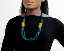 Load image into Gallery viewer, Recycled Glass 'Knot Your Average' necklace - Teal