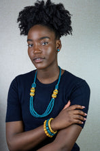 Load image into Gallery viewer, Recycled Glass 'Knot Your Average' necklace - Teal