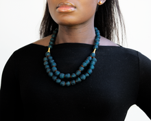 Load image into Gallery viewer, Recycled Glass Medium &#39;Rise and Shine&#39; necklace - Teal
