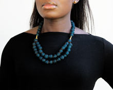 Load image into Gallery viewer, Recycled Glass Medium 'Rise and Shine' necklace - Teal