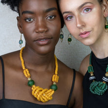 Load image into Gallery viewer, Recycled Glass 'Knot Your Average' necklace - Yellow