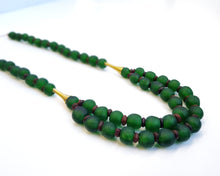 Load image into Gallery viewer, Recycled Glass Long &#39;Rise and Shine&#39; necklace - Forest Green
