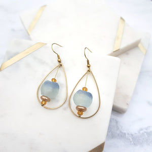 (Wholesale) Teardrop earring - Sky Blue