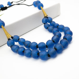 Recycled Glass 'Rise and Shine' Adjustable Necklace - Cobalt
