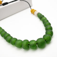 Load image into Gallery viewer, Recycled Glass Single Strand Adjustable Necklace - Fern Green
