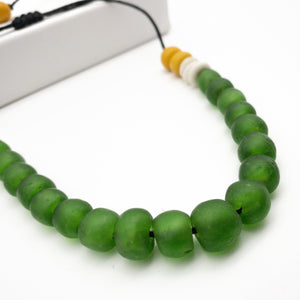 (Wholesale) Single Strand Adjustable Necklace - Fern Green