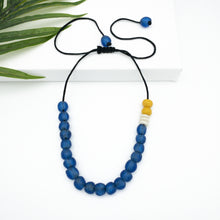 Load image into Gallery viewer, Recycled Glass Single Strand Adjustable Necklace - Cobalt
