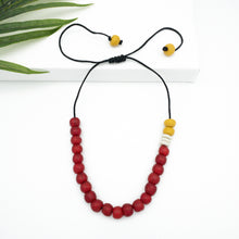 Load image into Gallery viewer, Recycled Glass Single Strand Adjustable Necklace - Red
