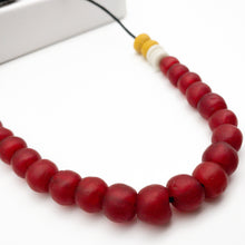 Load image into Gallery viewer, Recycled Glass Single Strand Adjustable Necklace - Red
