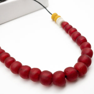 (Wholesale) Single Strand Adjustable Necklace - Red