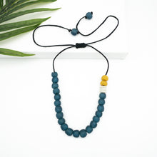 Load image into Gallery viewer, Recycled Glass Single Strand Adjustable Necklace - Teal
