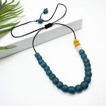 Load image into Gallery viewer, Recycled Glass Single Strand Adjustable Necklace - Teal
