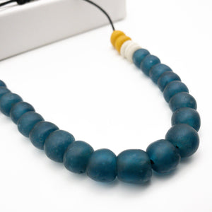 (Wholesale) Single Strand Adjustable Necklace - Teal