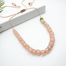 Load image into Gallery viewer, Recycled Glass Single Strand Adjustable Necklace - Blush Pink
