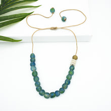 Load image into Gallery viewer, Recycled Glass Single Strand Adjustable Necklace - Ocean
