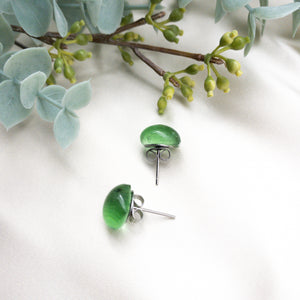 Recycled glass stud earring (7 colours avail)