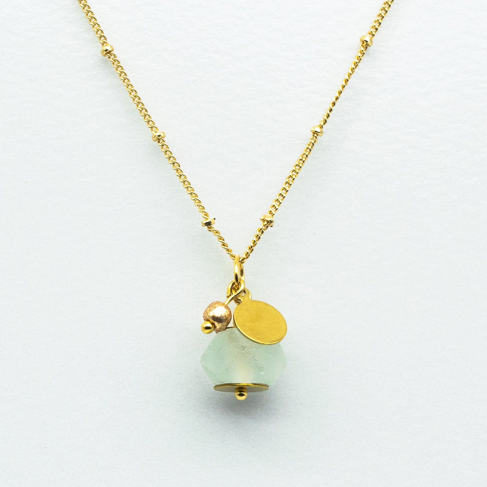 Recycled Glass Diamond Zodiac Birthstone Necklace April