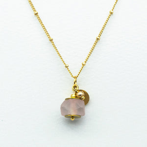 Recycled Glass Spinal Zodiac Birthstone Necklace (August) (Silver or Gold)
