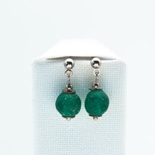 Load image into Gallery viewer, Recycled Glass Emerald Zodiac Birthstone Earrings (May)
