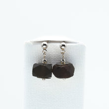 Load image into Gallery viewer, Recycled Glass Brown Garnet Zodiac Birthstone Earrings (January)
