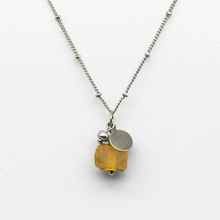 Load image into Gallery viewer, Recycled Glass Citrine Zodiac Birthstone Necklace (November)
