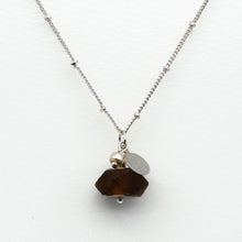 Load image into Gallery viewer, Recycled Glass Brown Garnet Zodiac Birthstone Necklace (January)
