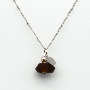 Recycled Glass Brown Garnet Zodiac Birthstone Necklace (January)