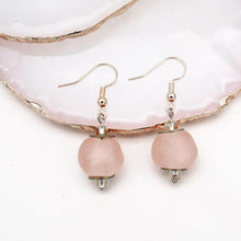 Load image into Gallery viewer, Recycled Glass Swing earring - Blush Pink
