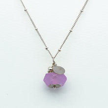 Load image into Gallery viewer, Recycled Glass Amethyst Zodiac Birthstone Necklace (February)
