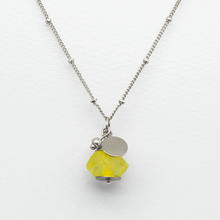 Load image into Gallery viewer, Recycled Glass Yellow Diamond Zodiac Birthstone Necklace (April)
