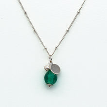 Load image into Gallery viewer, Recycled Glass Emerald Zodiac Birthstone Necklace (May)
